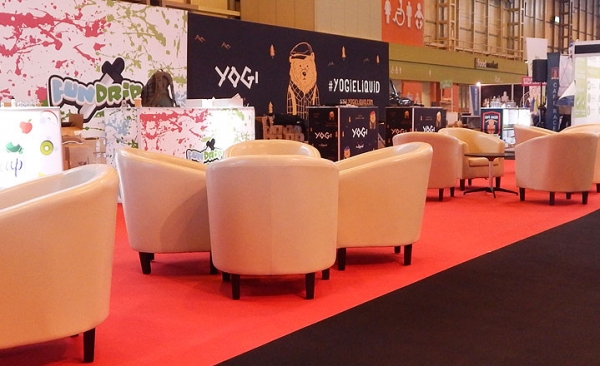 Cream leather exhibition chairs hire